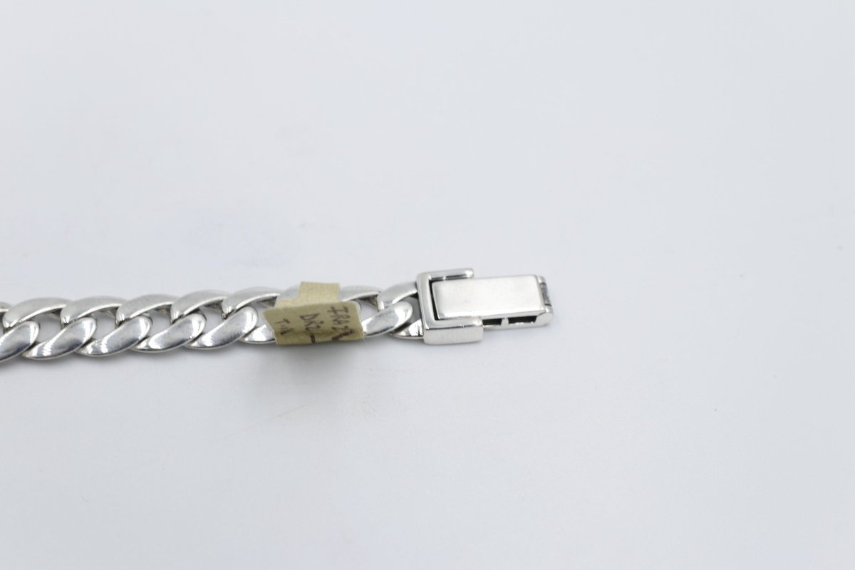 Sterling Silver Rounded Curb ID bracelet IRA29