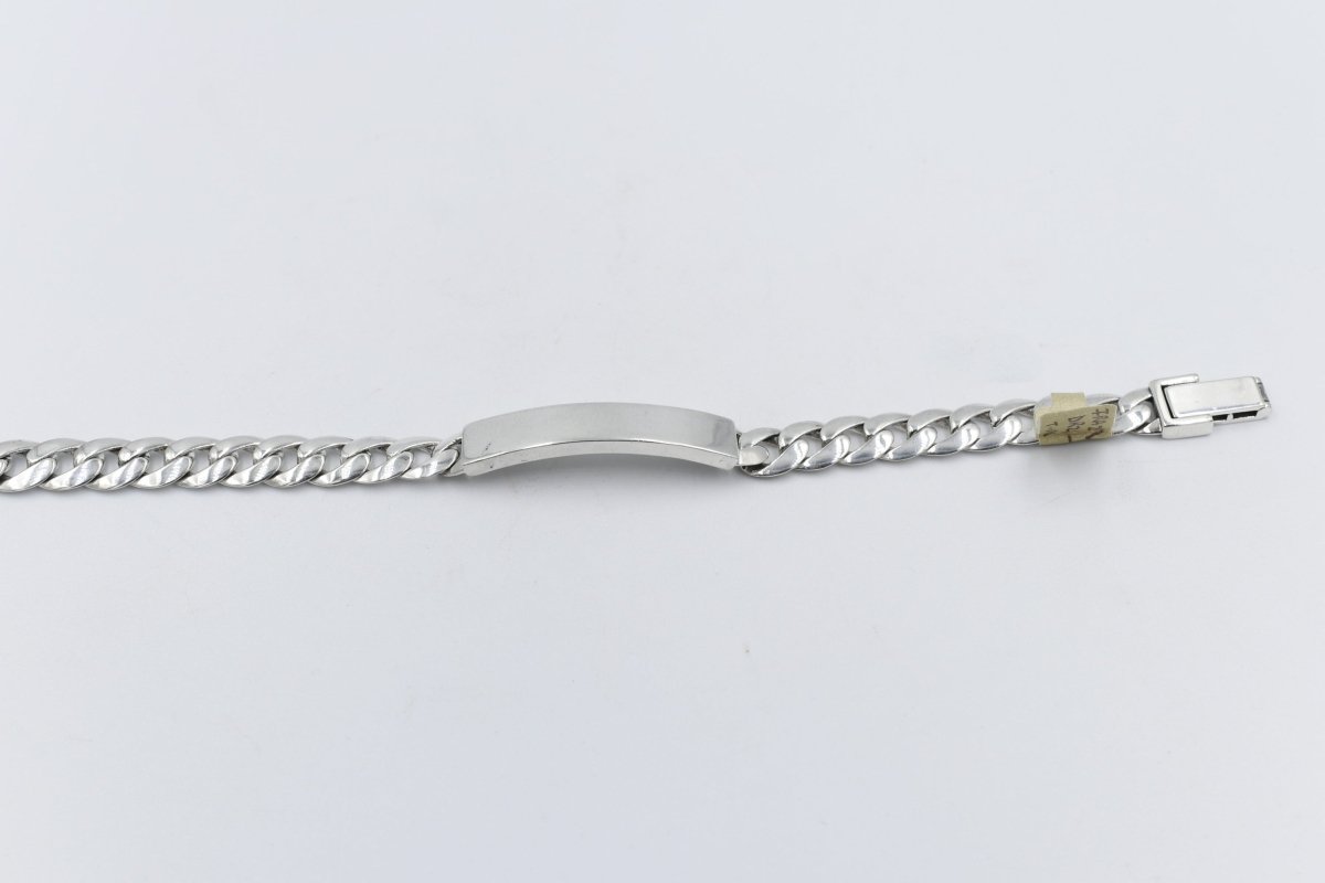 Sterling Silver Rounded Curb ID bracelet IRA29