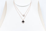 Stg Silver Rose Gold Plate Necklace with Black Motif IRA16