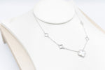 Stg Silver Necklace with White Motif IRA15