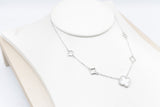 Stg Silver Necklace with White Motif IRA15