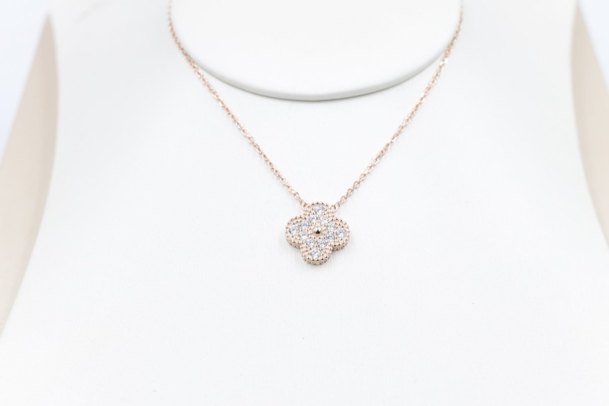 Stg Silver rose Gold Plate  Necklace with Motif IRA07