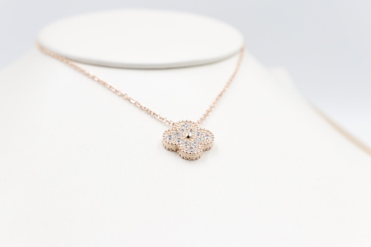Stg Silver rose Gold Plate  Necklace with Motif IRA07