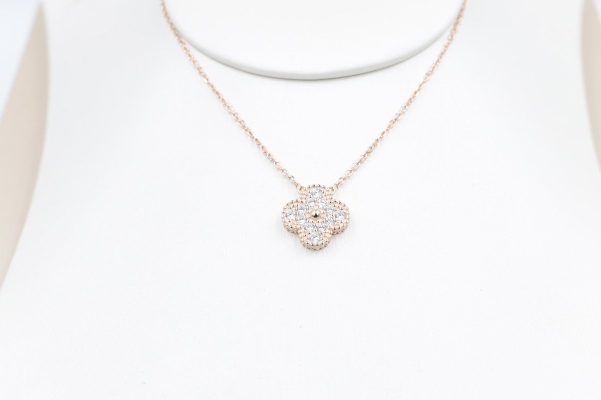 Stg Silver rose Gold Plate  Necklace with Motif IRA07
