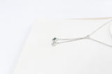 Stg Silver Necklace & Earring set with Green Motif IRA04