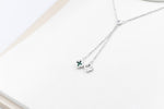 Stg Silver Necklace & Earring set with Green Motif IRA04