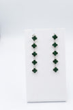 Stg Silver Necklace & Earring set with Green Motif IRA04