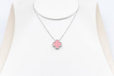Stg Silver Necklace with Pink Motif IRA06