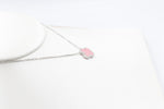 Stg Silver Necklace with Pink Motif IRA06