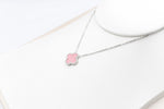 Stg Silver Necklace with Pink Motif IRA06