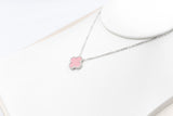 Stg Silver Necklace with Pink Motif IRA06