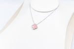 Stg Silver Necklace with Pink Motif IRA06
