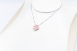 Stg Silver Necklace with Pink Motif IRA06