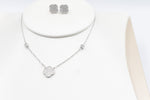 Stg Silver Necklace and Earring set with Motif IRA05