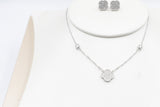 Stg Silver Necklace and Earring set with Motif IRA05
