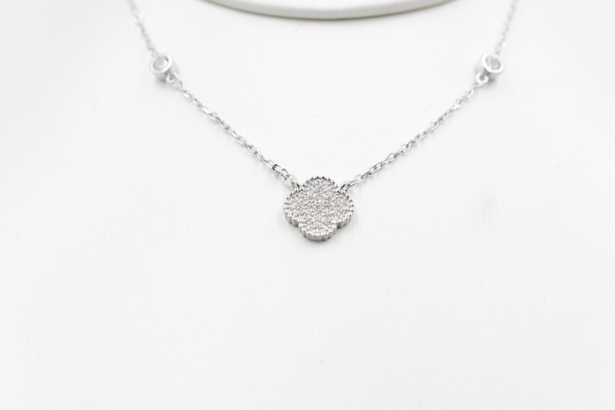 Stg Silver Necklace and Earring set with Motif IRA05