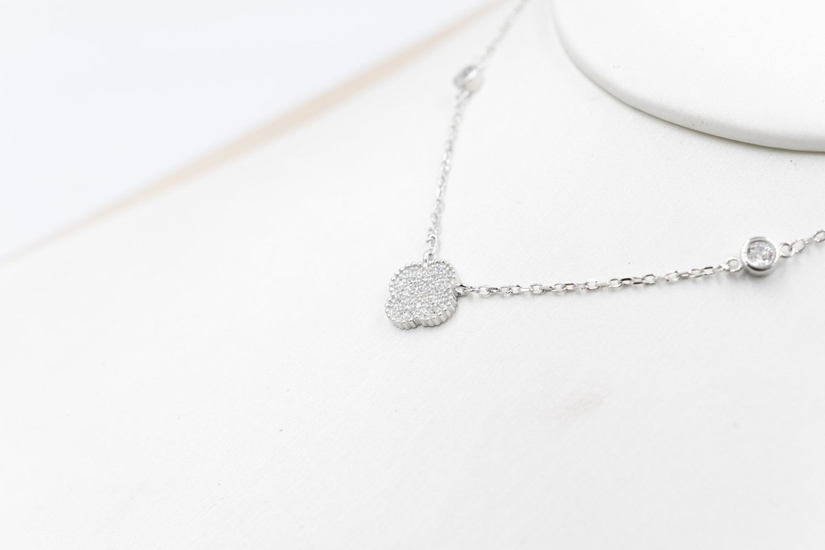 Stg Silver Necklace and Earring set with Motif IRA05