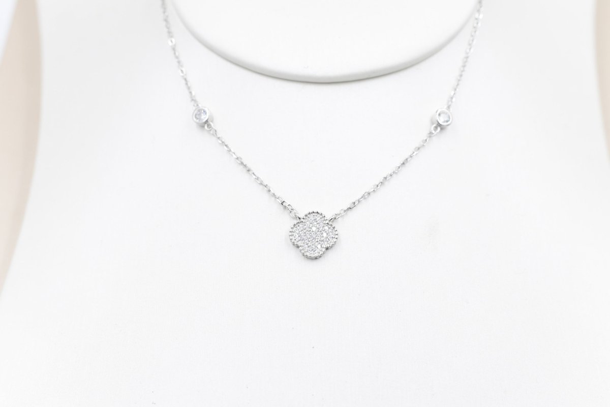 Stg Silver Necklace and Earring set with Motif IRA05