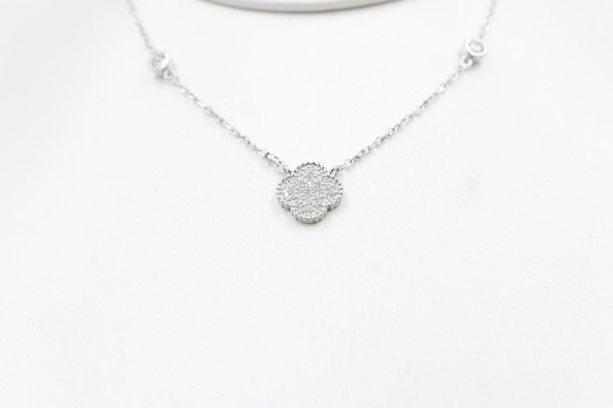 Stg Silver Necklace and Earring set with Motif IRA05