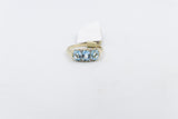 9ct Gold Ceylon Blue Topaz & Diamond ring SYR7986BT