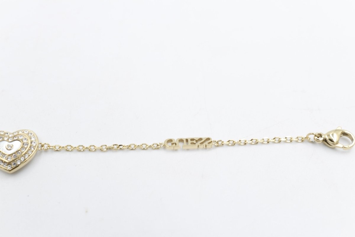 Guess Mini Heart Gold Tone Bracelet JUBB04027JWYGWHL