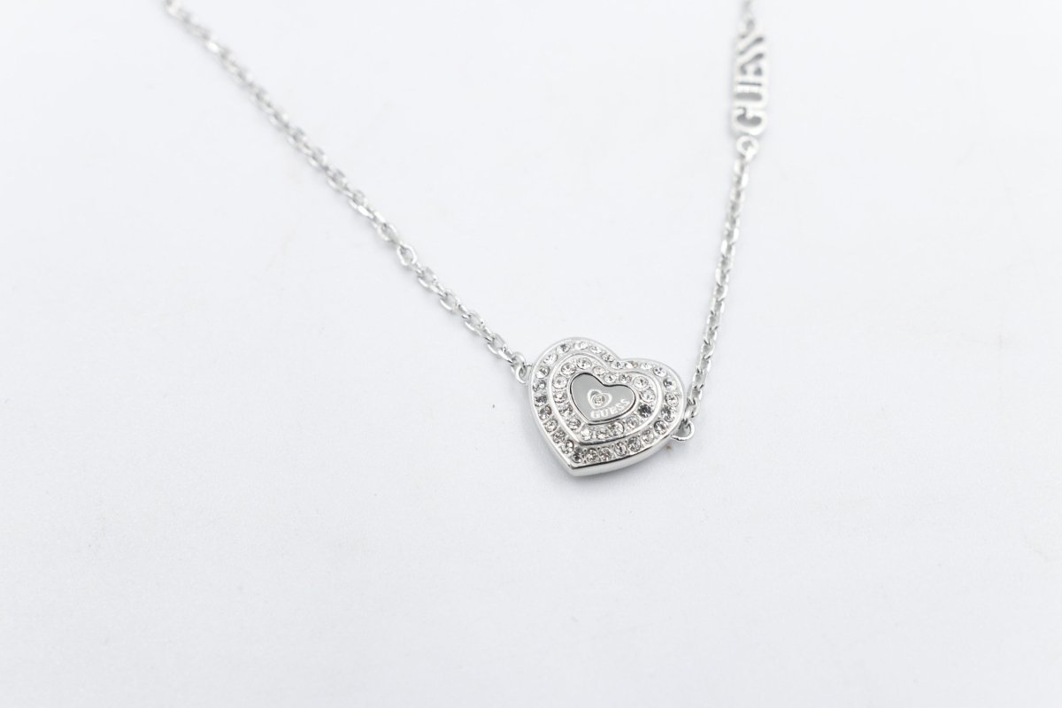 Guess Mini Heart Silver Tone Bracelet JUBB04031JWRHL