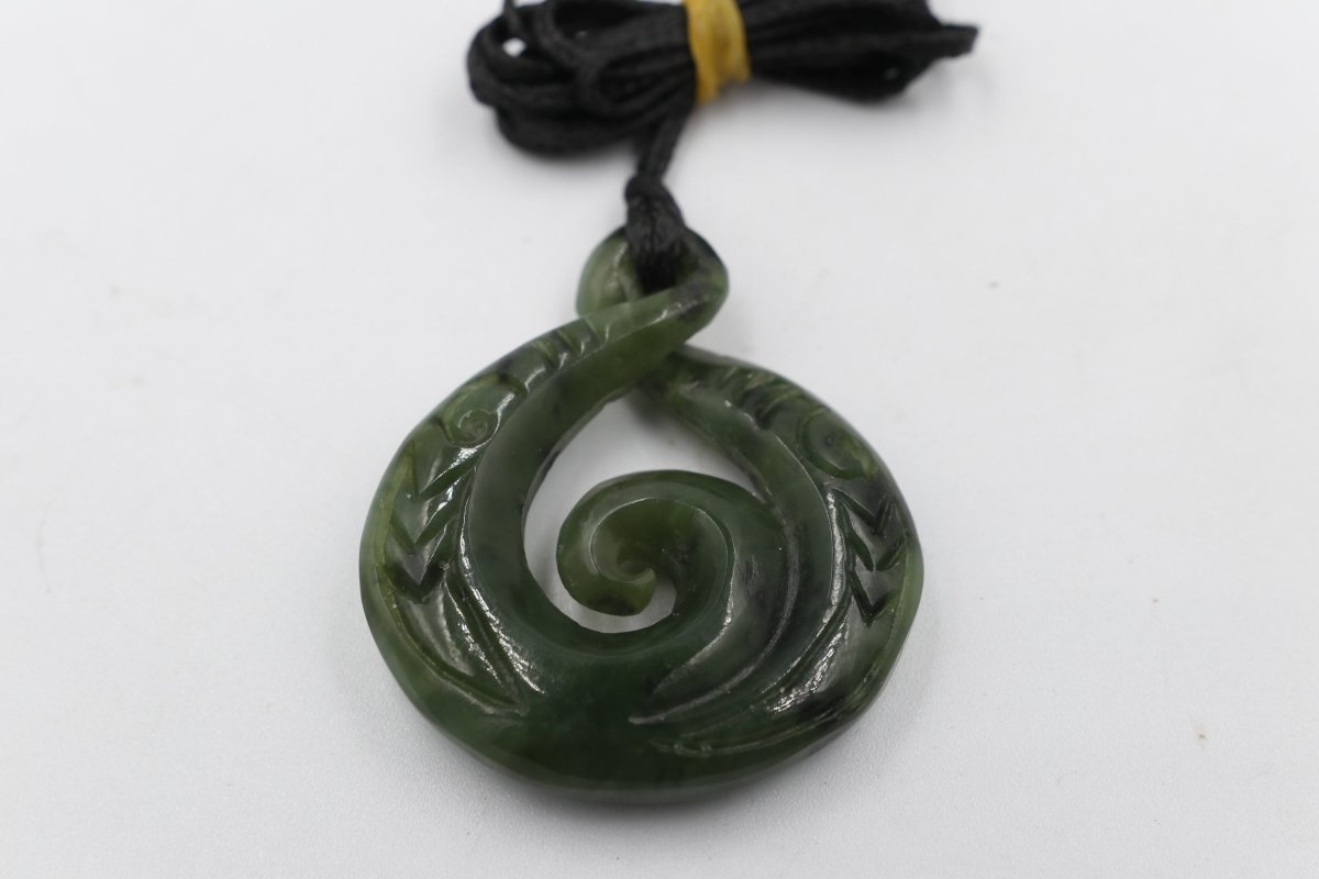 New Zealand Greenstone Carved Twist Koru