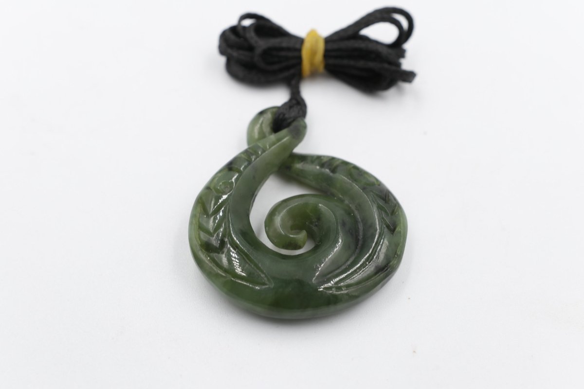 New Zealand Greenstone Carved Twist Koru