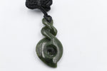 New Zealand Greenstone Carved Twist Koru