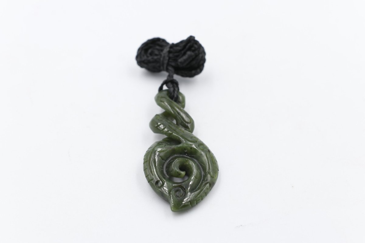 New Zealand Greenstone Carved Twist Koru