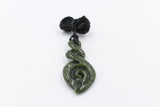 New Zealand Greenstone Carved Twist Koru