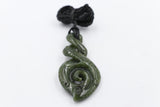 New Zealand Greenstone Carved Twist Koru