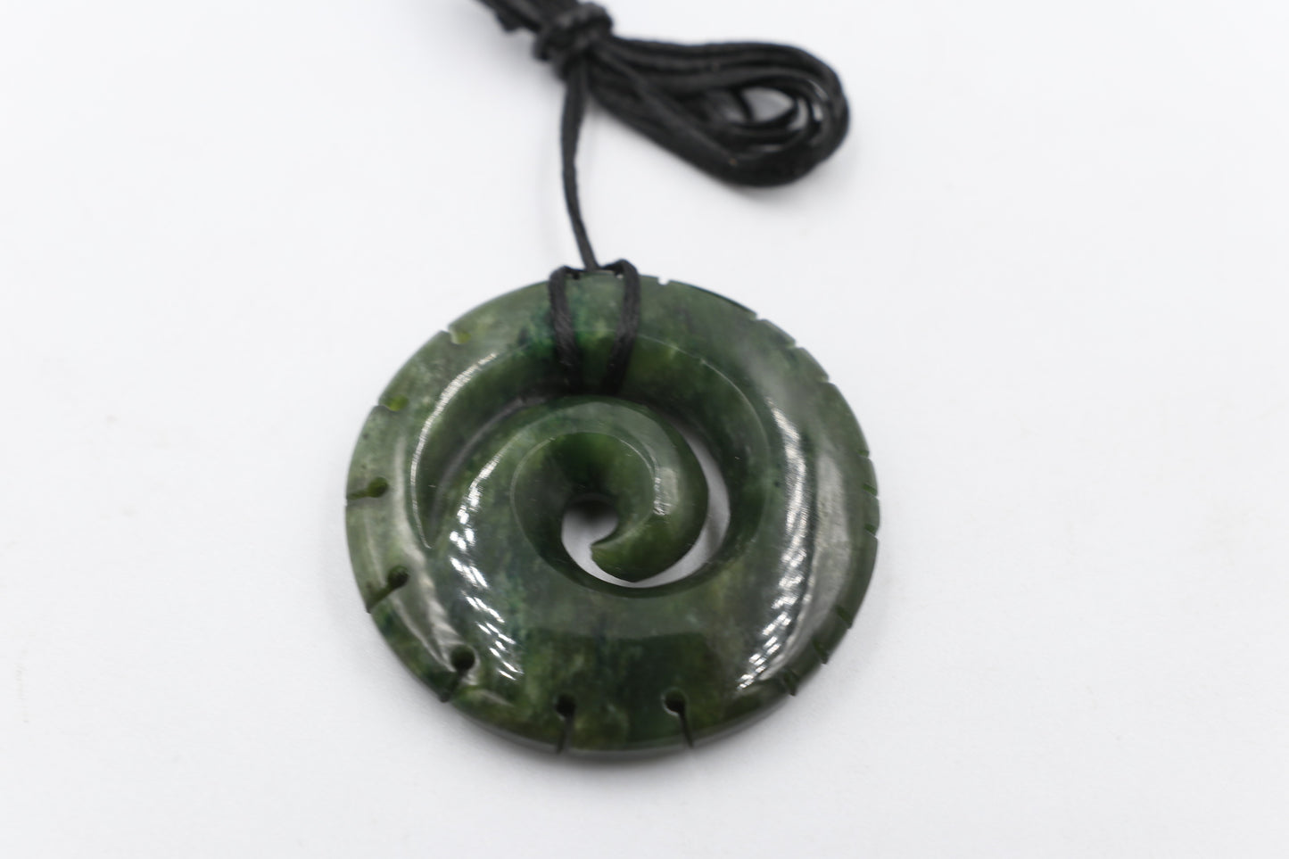 New Zealand Greenstone Notched Koru
