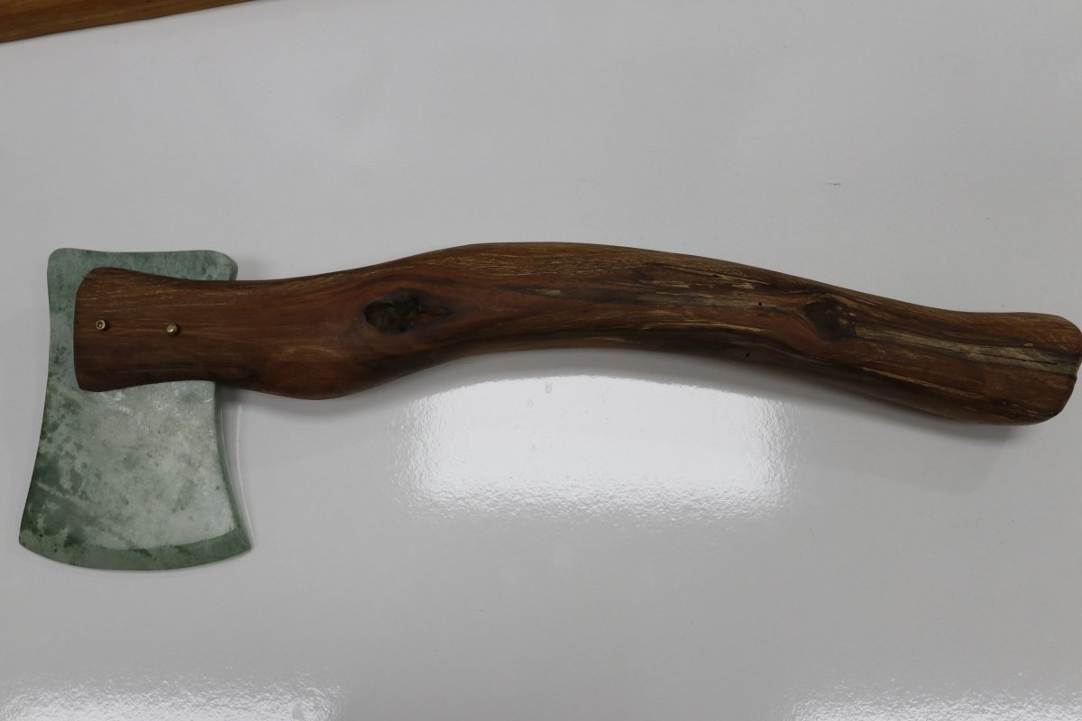 New Zealand Wood and Inanga Greenstone Axe HBS02