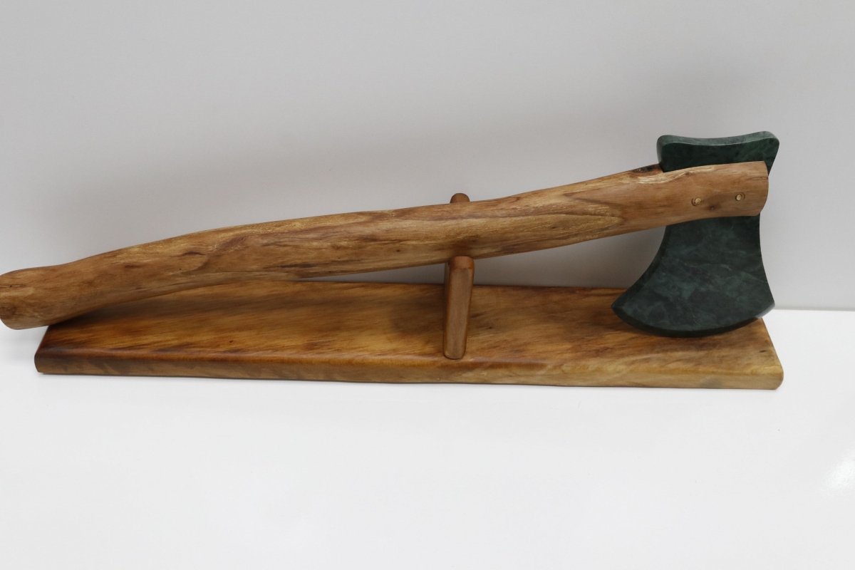 New Zealand Wood and Serpentine Stone Axe HBS03