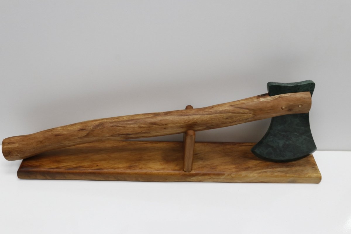 New Zealand Wood and Serpentine Stone Axe HBS03