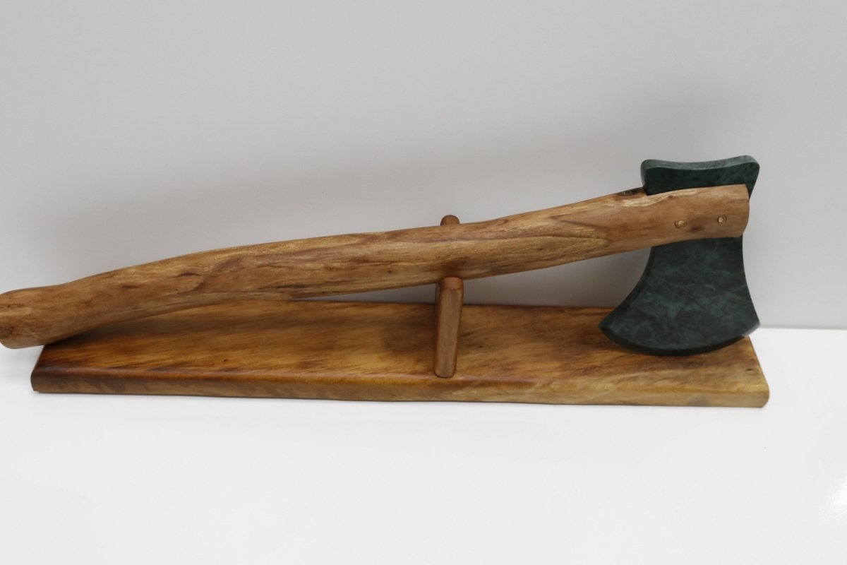 New Zealand Wood and Serpentine Stone Axe HBS03