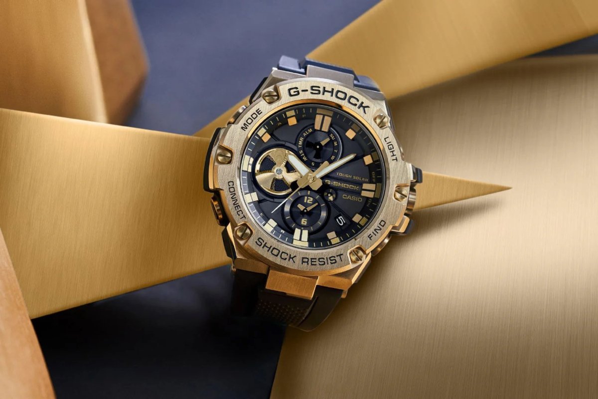 G Shock G Steel Bluetooth Solar Gold Watch - GST-B100GB-1A9