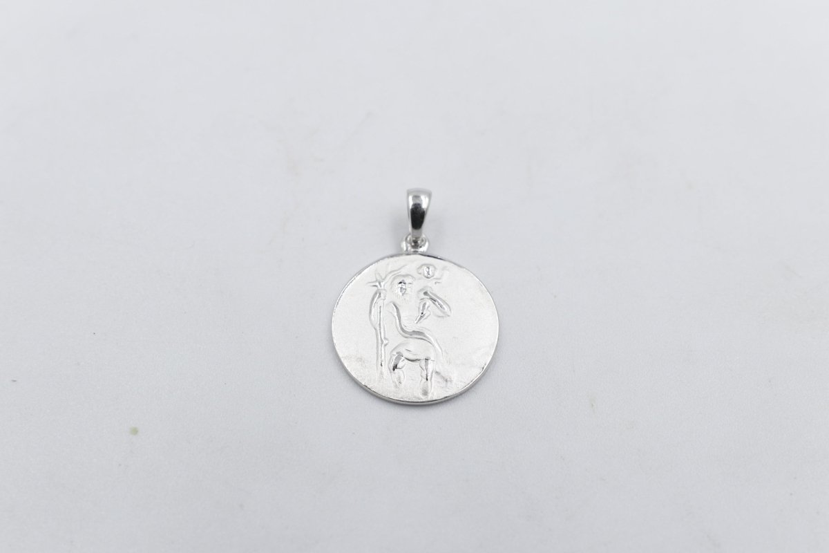 Solid Stg silver Saint Christopher Pendent