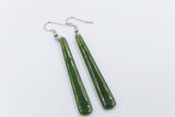 NZ Greenstone Slim Drop Earrings WRE98