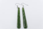 NZ Greenstone Slim Drop Earrings WRE98