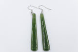 NZ Greenstone Slim Drop Earrings WRE98