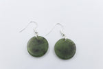 NZ Greenstone Disc Earrings WKE37