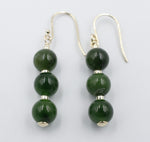 9ct Gold Set New Zealand Greenstone Drop Earrings SYE2020