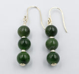 9ct Gold Set New Zealand Greenstone Drop Earrings SYE2020