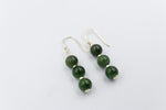 9ct Gold Set New Zealand Greenstone Drop Earrings SYE2020