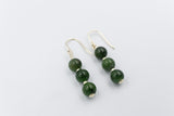 9ct Gold Set New Zealand Greenstone Drop Earrings SYE2020