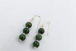 9ct Gold Set New Zealand Greenstone Drop Earrings SYE2020