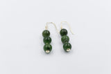 9ct Gold Set New Zealand Greenstone Drop Earrings SYE2020