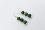 9ct Gold Set New Zealand Greenstone Drop Earrings SYE2020